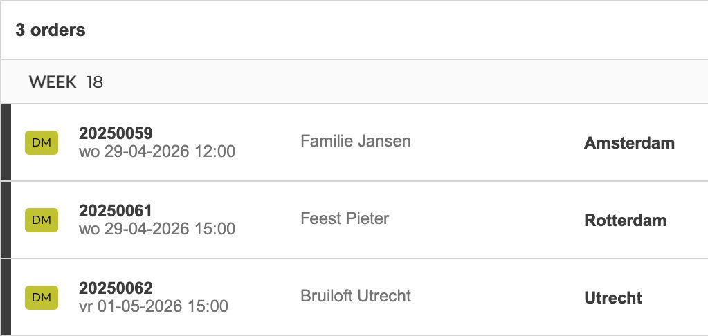 Verhuurplanning bekijken
